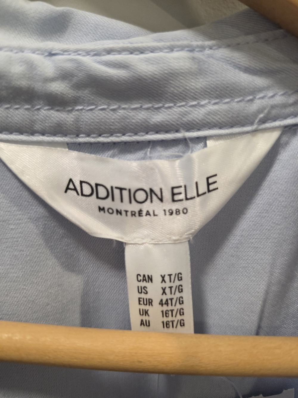 NWT Addition Elle Light Blue Lyocell Button Front Utility Shirt Size XT - Picture 6 of 13